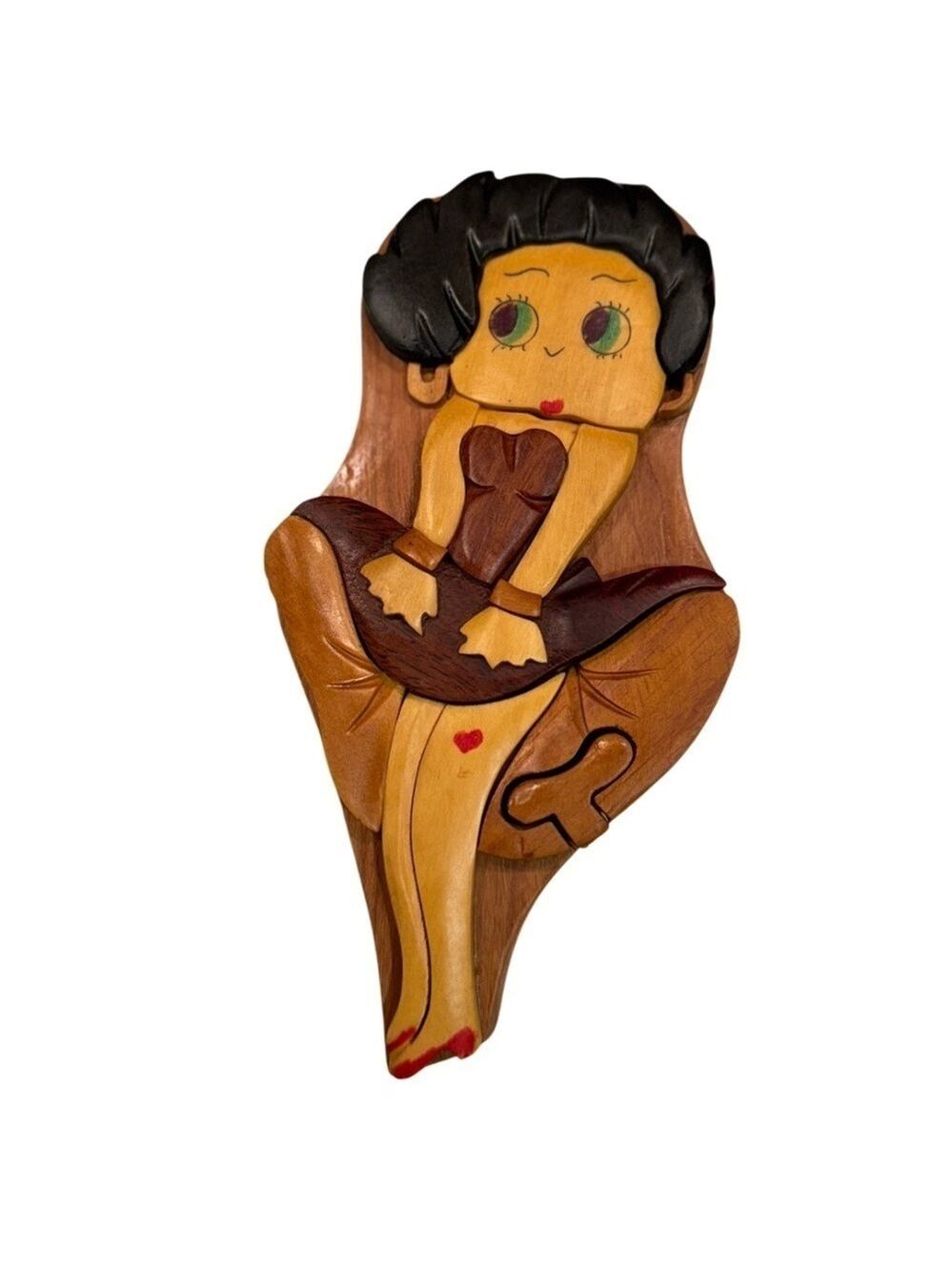 Betty Boop Intarsia Puzzle Box Vintage 1990s